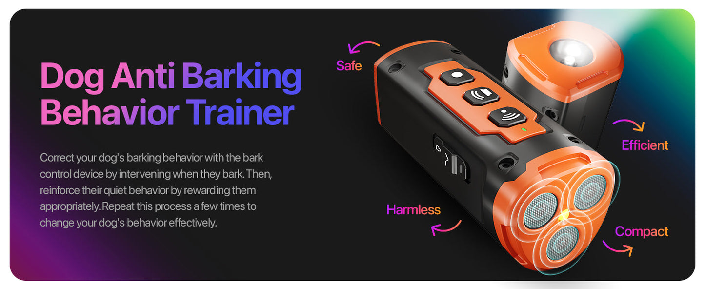 Ultrasonic Dog Training and Anti Dog Barking Device - Easy, safe and humane!