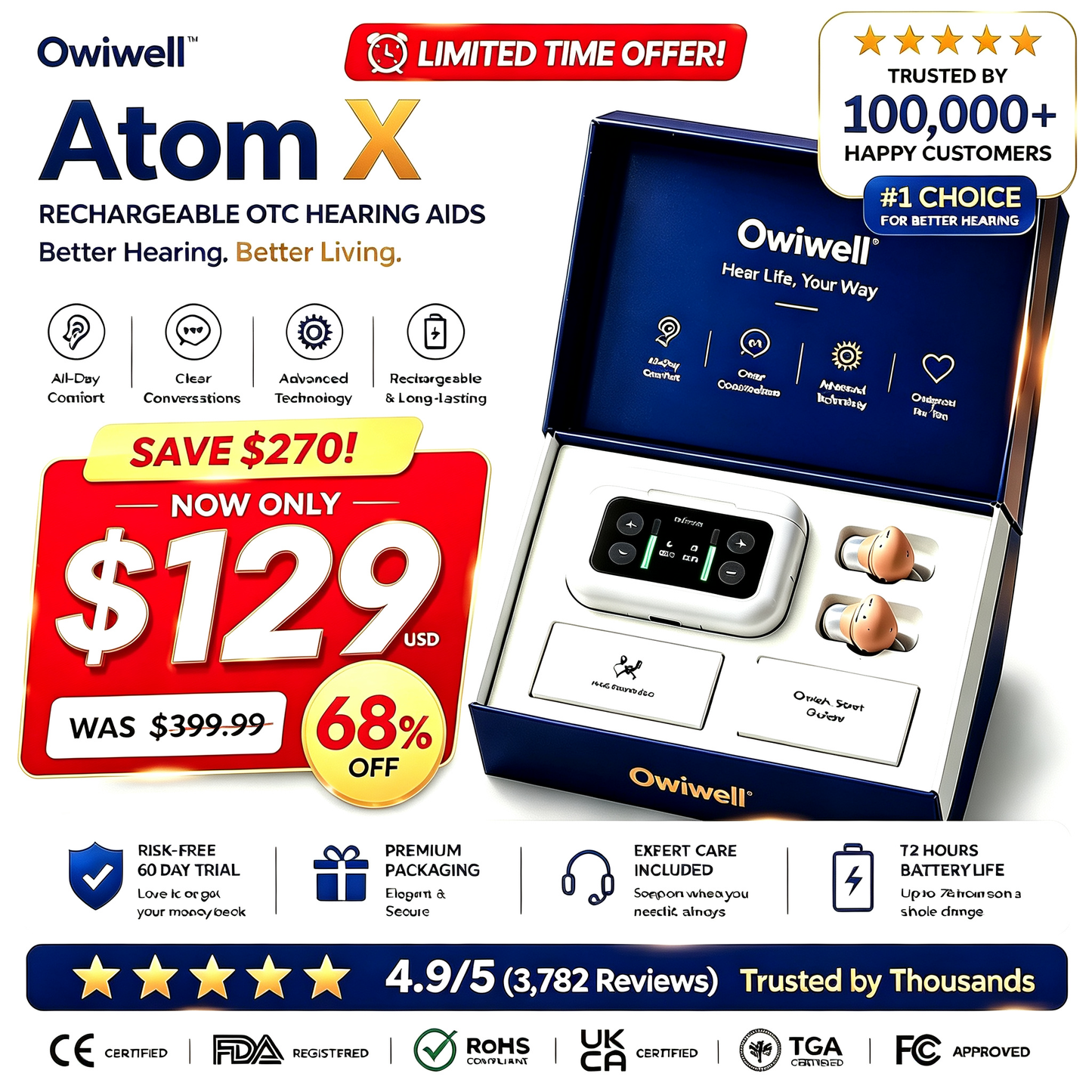 🔥 Today Only! Atom X Smart Hearing Aids — Hear Clearly, Feel Confident Again 💖