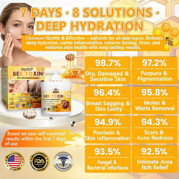 🐝🔥FDA Approved| Ptyalial® Bee toxin Skin Restoration Cream (Anti-aging, Hydrating, Skin Repair, Even Tone, Acne and Dark Spot Treatment, Wart and Mole Removal, Psoriasis Relief)