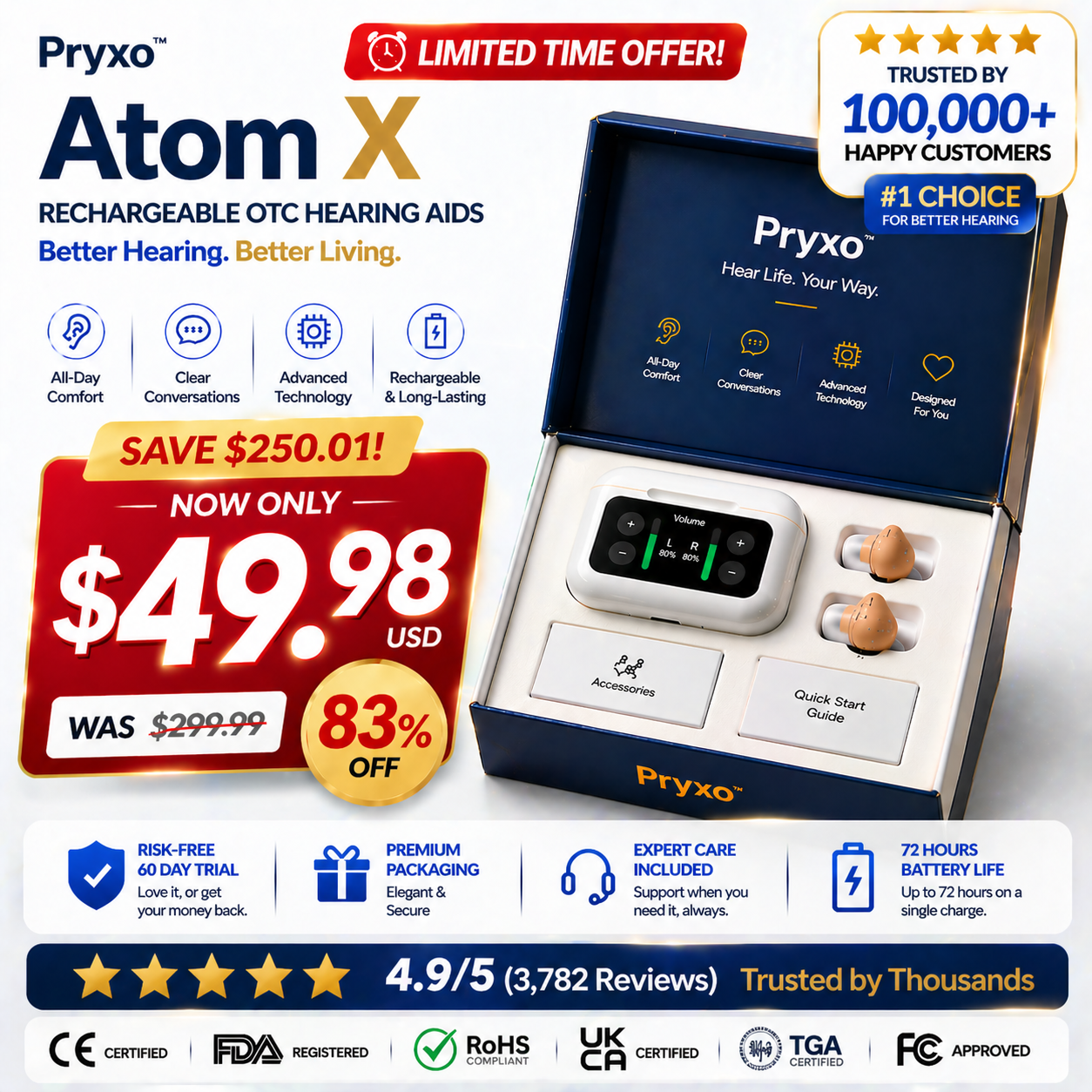 🔥 Only 1 Hours Left! 👂 Cpviat™ Atom X Smart Hearing Aids — Clearer Sound, More Comfortable Living 💖🔊