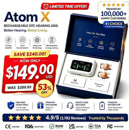 🔥 Today Only! Atom X Smart Hearing Aids — Hear Clearly, Feel Confident Again 💖