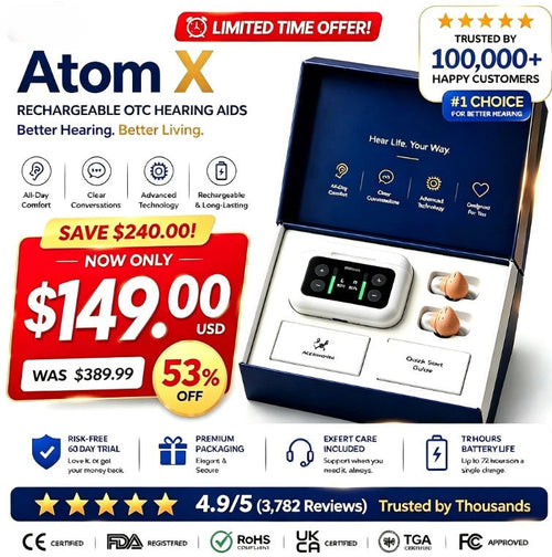 🔥 Today Only! Atom X Smart Hearing Aids — Hear Clearly, Feel Confident Again 💖