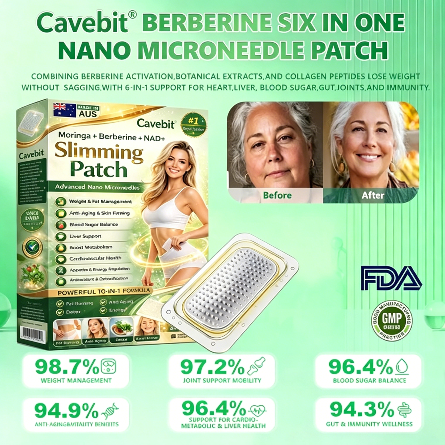 New 2026 Upgrade:  Cavebit® Berberine 6-in-1 Nano Microneedle 𝖯𝚊𝗍𝖼𝗁 with Science-Backed Formula